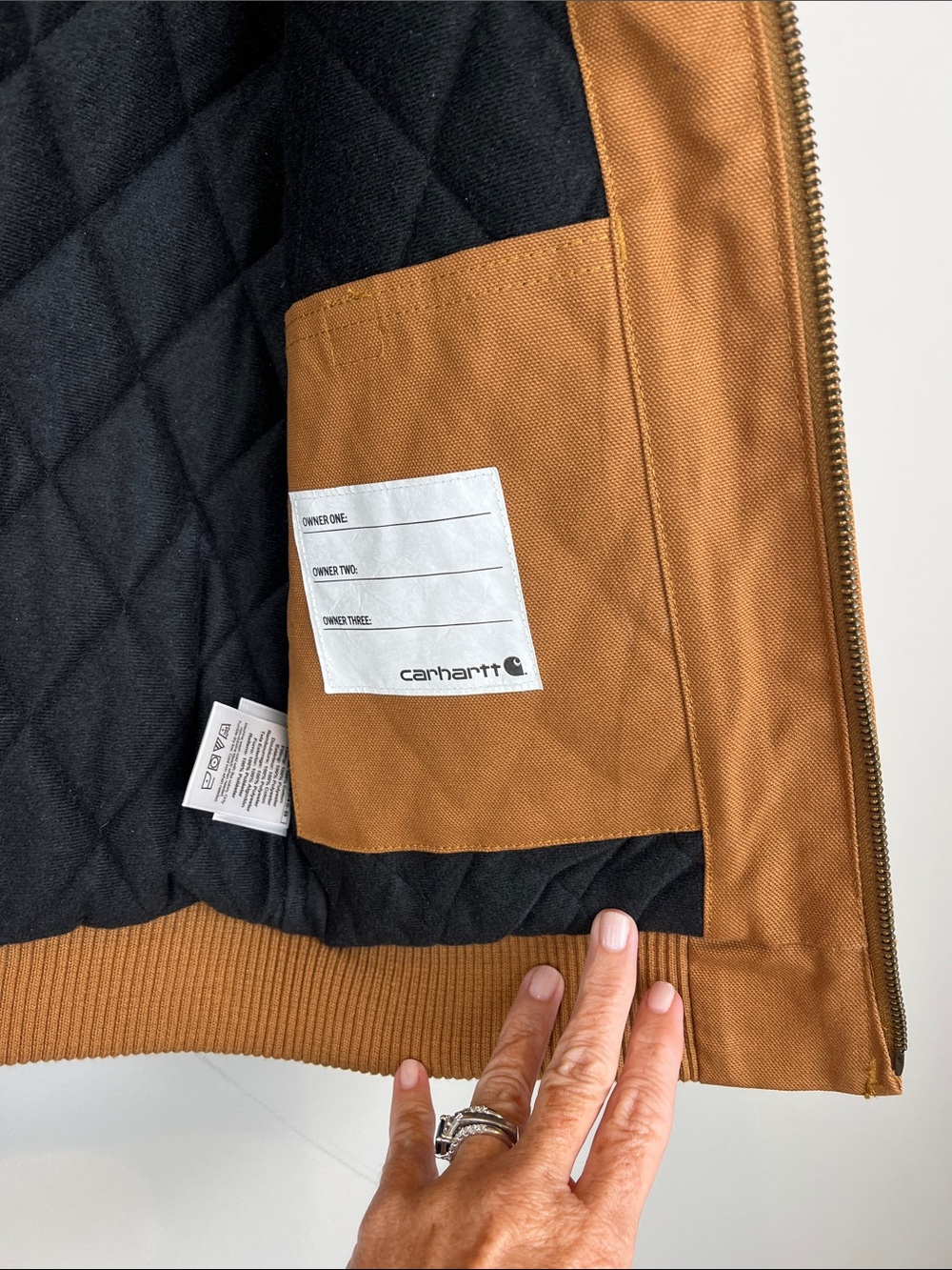 NWT Carhartt Kids' Canvas Full-Zip Hooded Insulated Jacket Brown Small 7-8 - Picture 9 of 12
